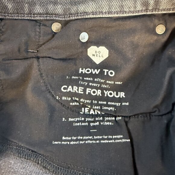 Madewell Jeans Womens Size 29P Petite Kick Out Full Length Denim Ankle Slit F631 - Picture 9 of 16